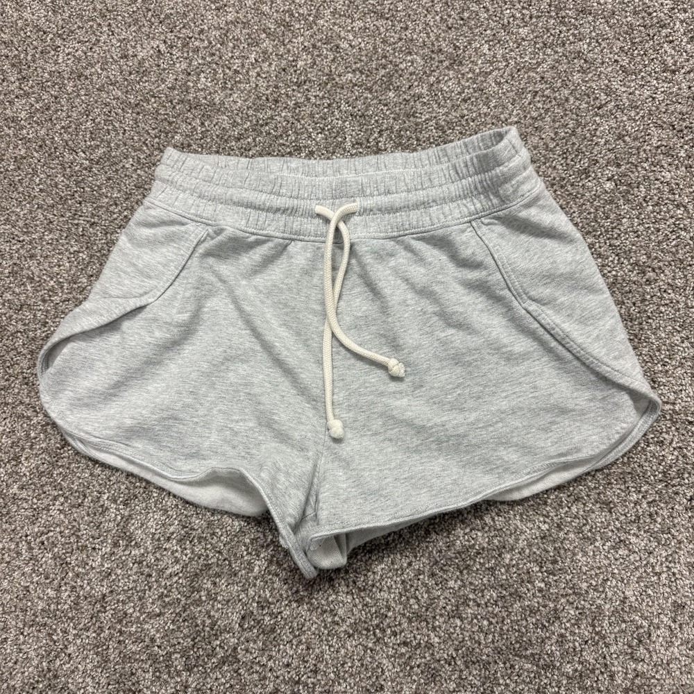 Aerie Sweat Shorts Womens XS Gray 2" Inseam French Terry Drawstring Pockets